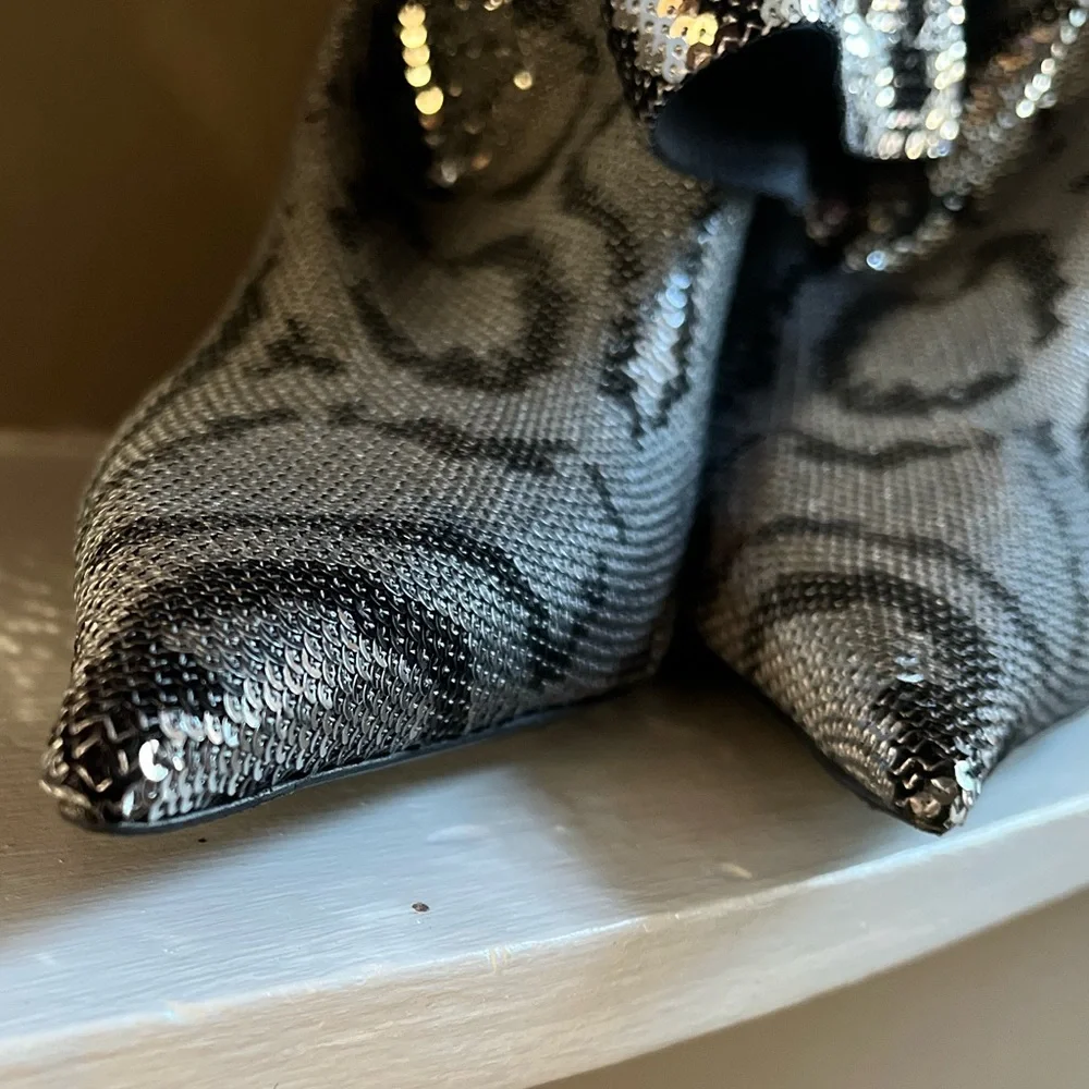 Balenciaga Sequin Noir Knife Sock Bootie Shoes 9US/39EU - Picture 9 of 13